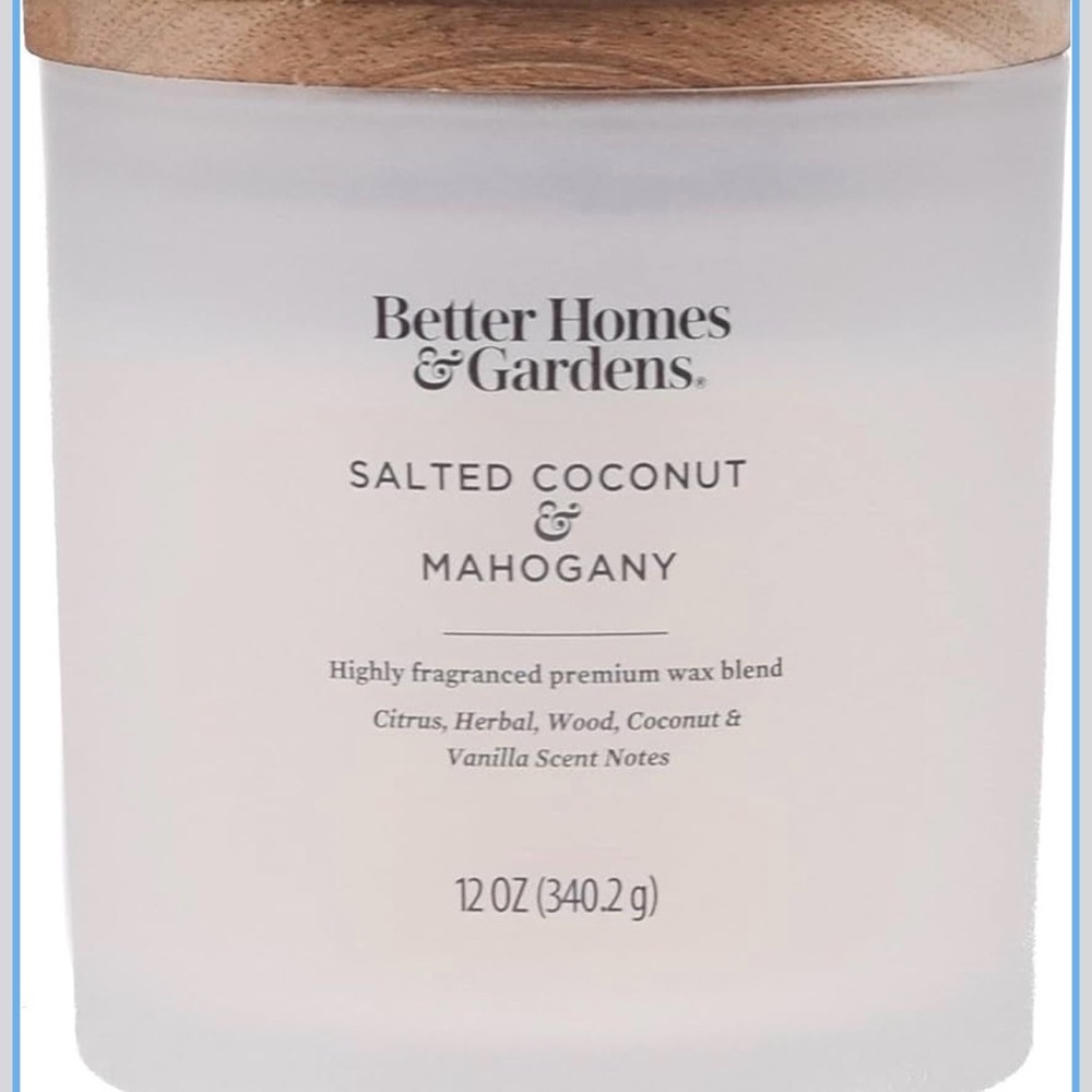 Better Homes And Gardens White Coconut & Mahogany Candle
